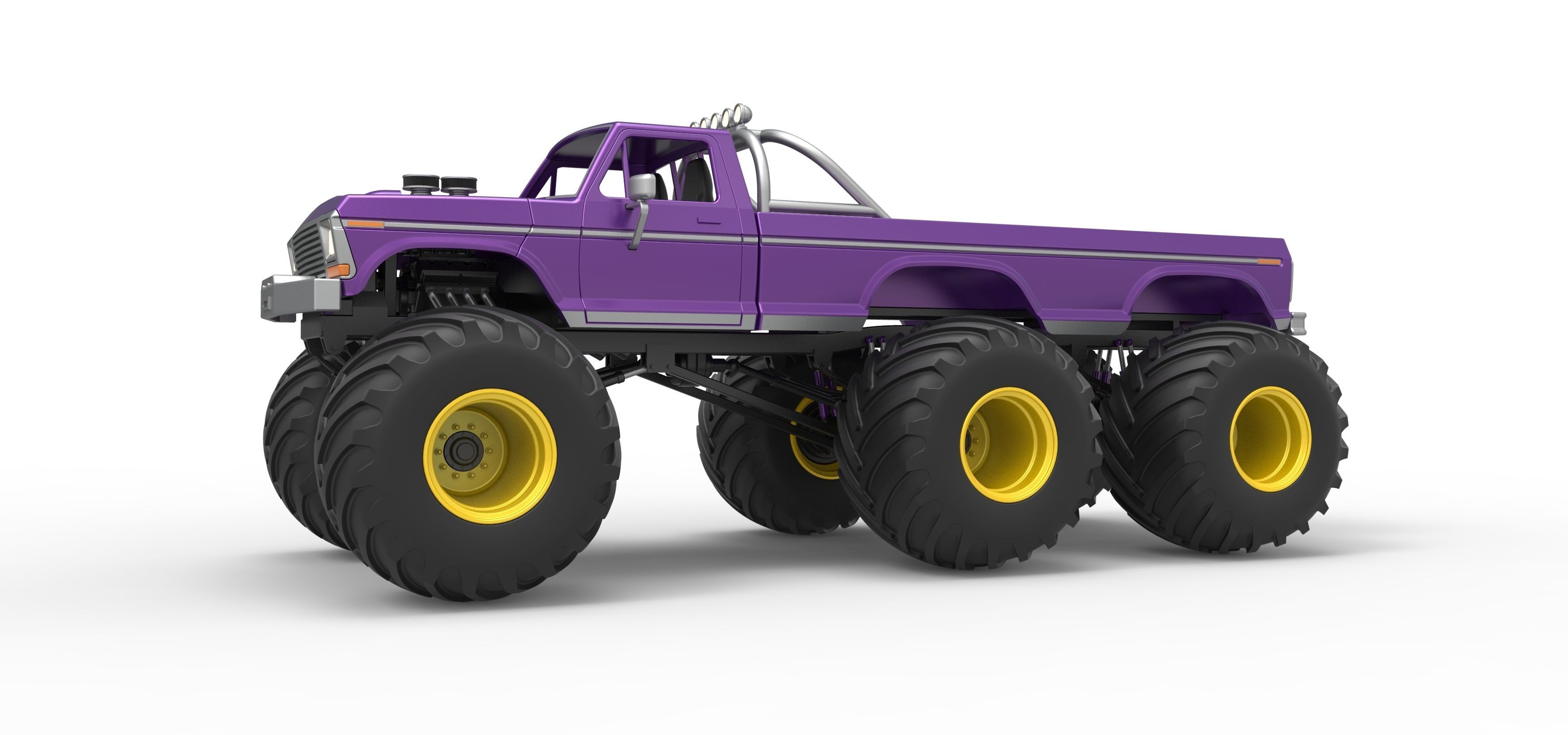 Monster Truck 6x6 concept Version 2 Scale 1 to 25 3D print model_2