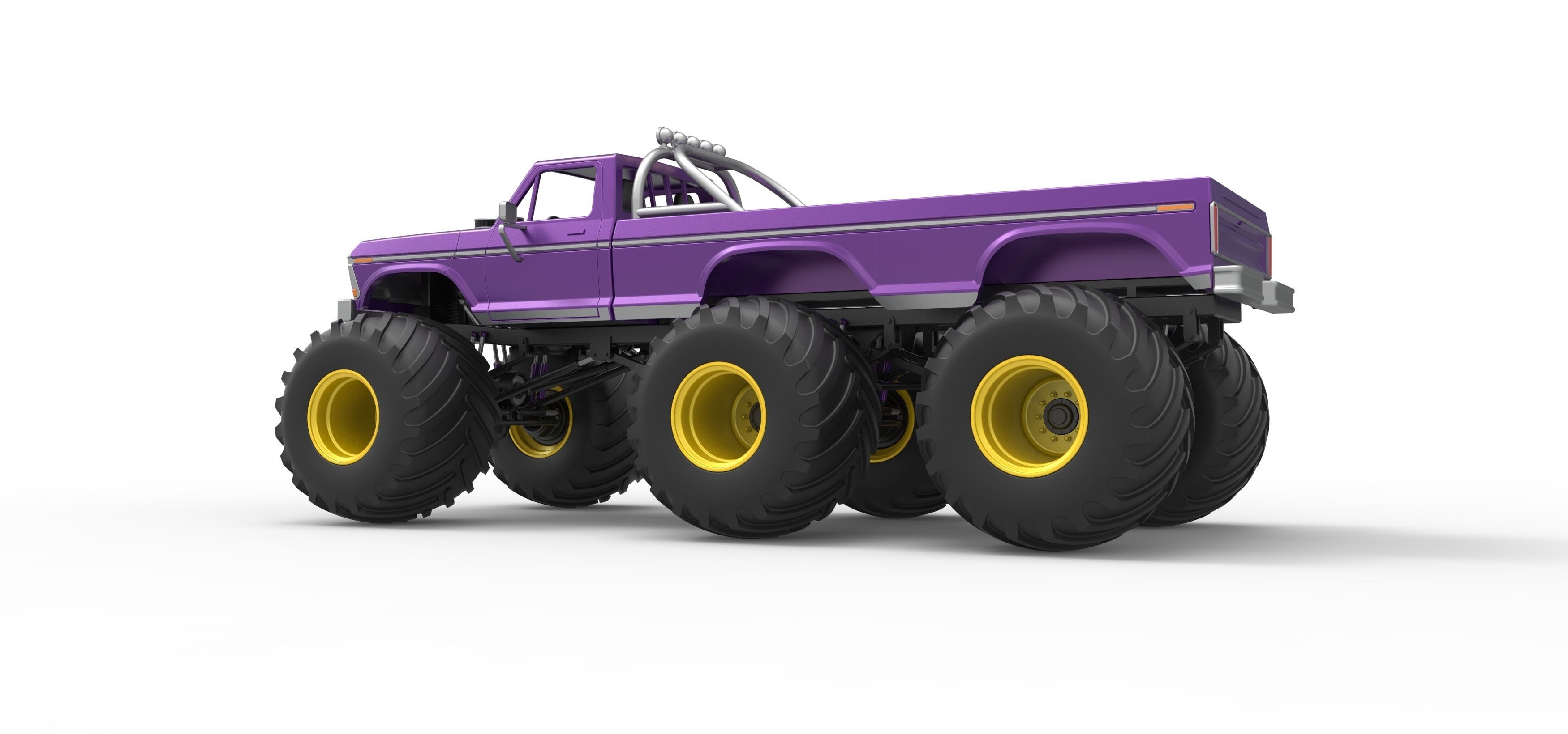 Monster Truck 6x6 concept Version 2 Scale 1 to 25 3D print model_13