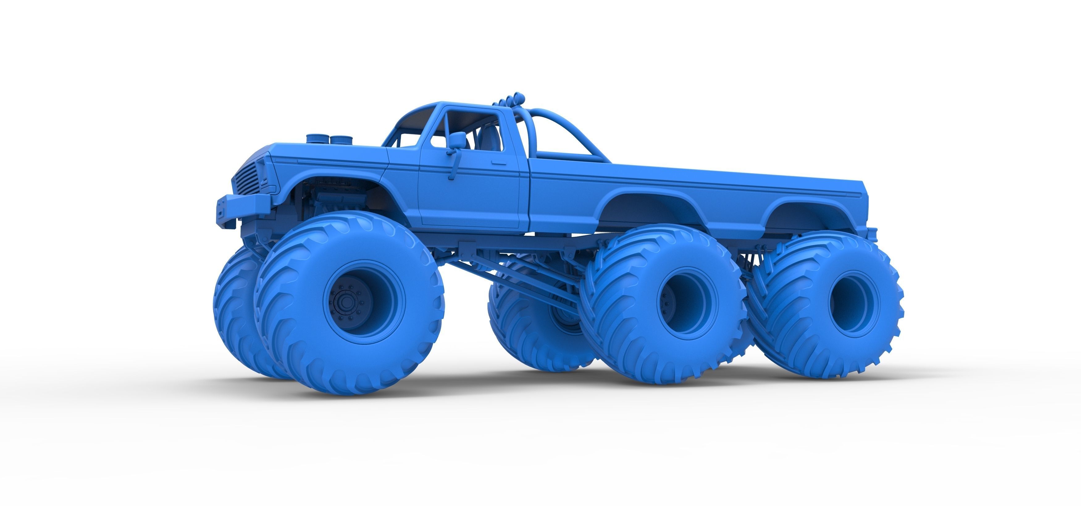 Monster Truck 6x6 concept Version 2 Scale 1 to 25 3D print model_19