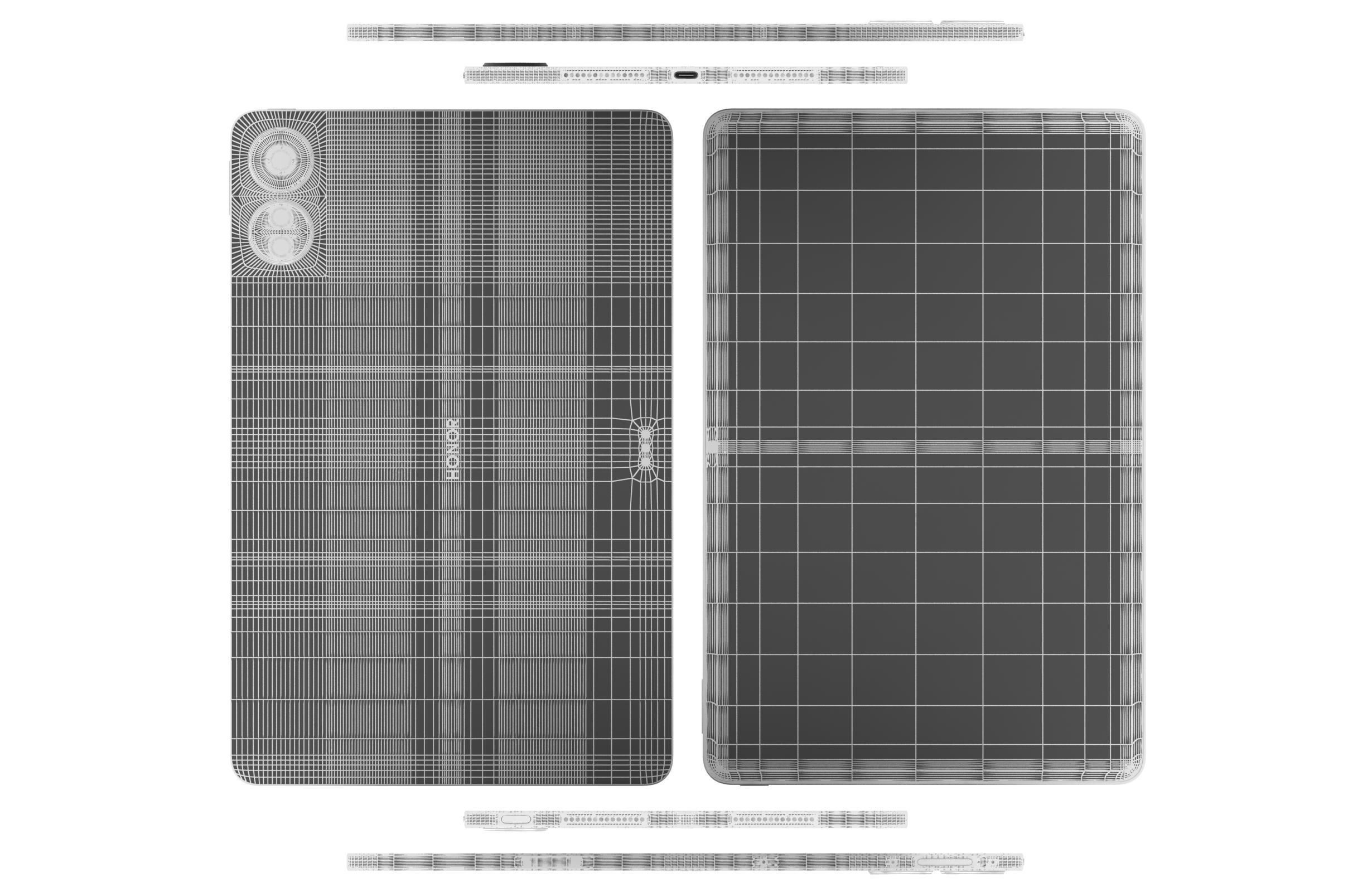 Honor MagicPad 13 Black Low-poly 3D model_17