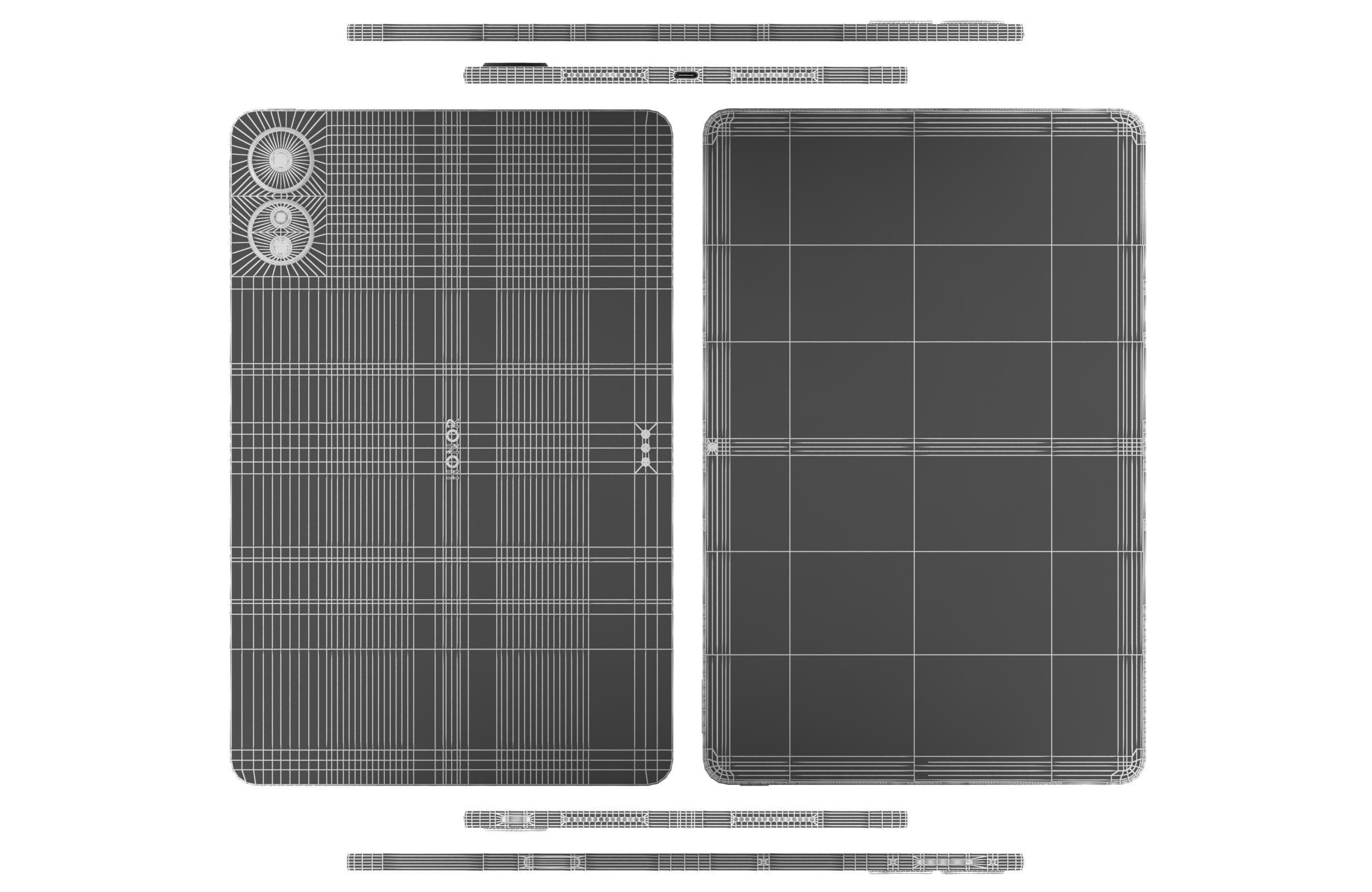 Honor MagicPad 13 Black Low-poly 3D model_16