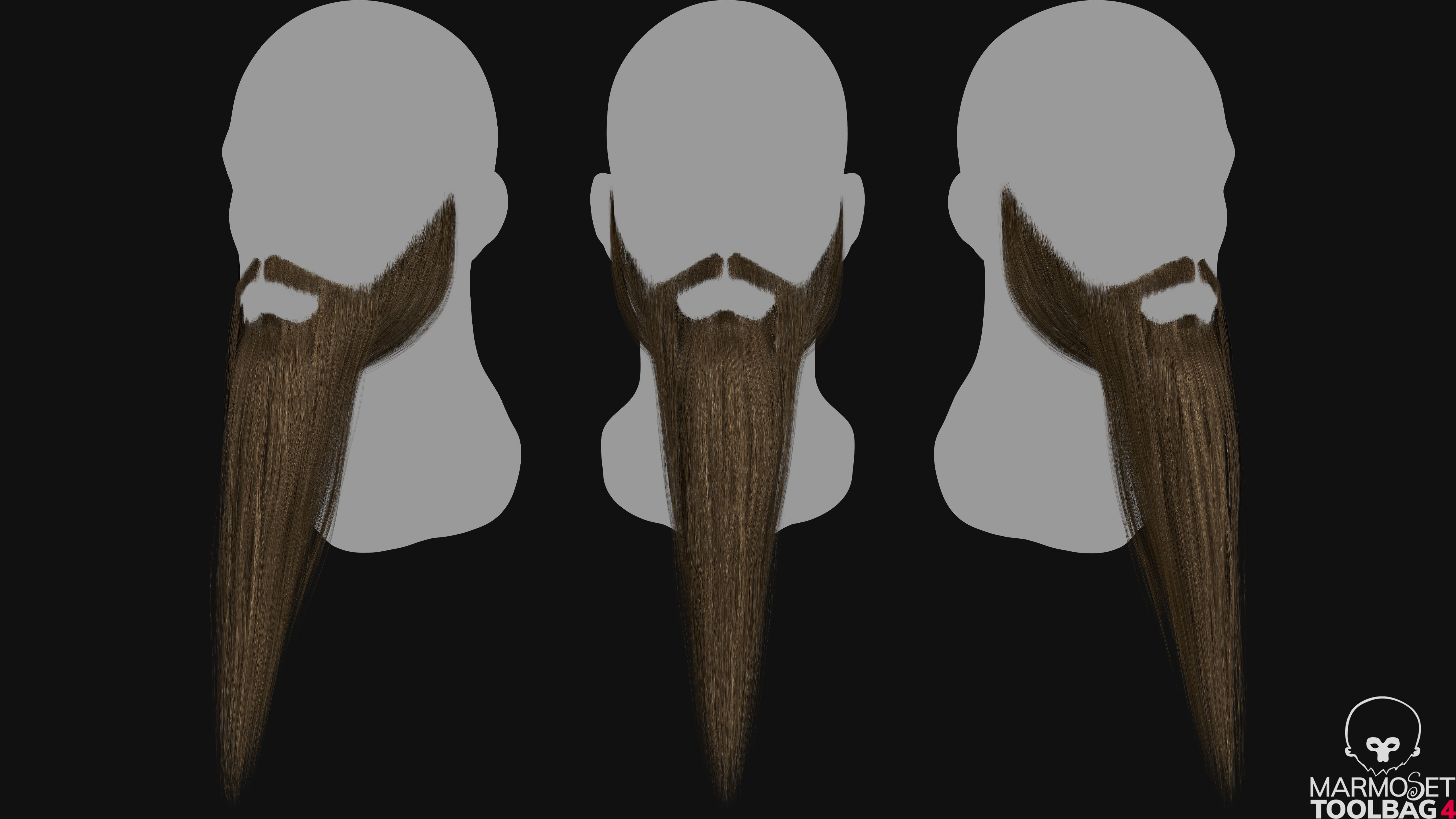 Realtime Beard and Moustache - No5 Low-poly 3D model_5