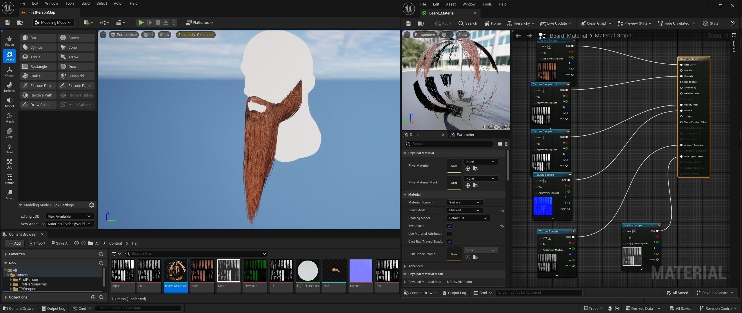 Realtime Beard and Moustache - No5 Low-poly 3D model_2