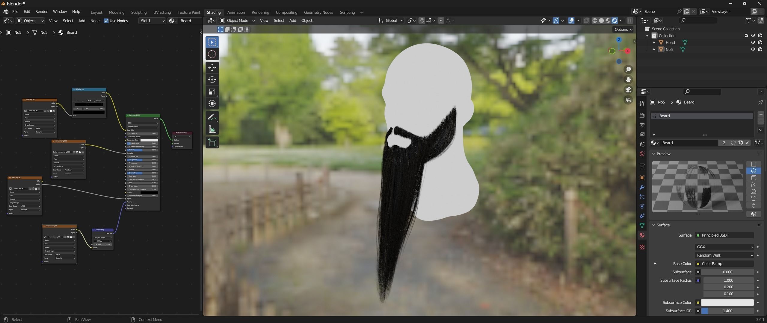 Realtime Beard and Moustache - No5 Low-poly 3D model_1