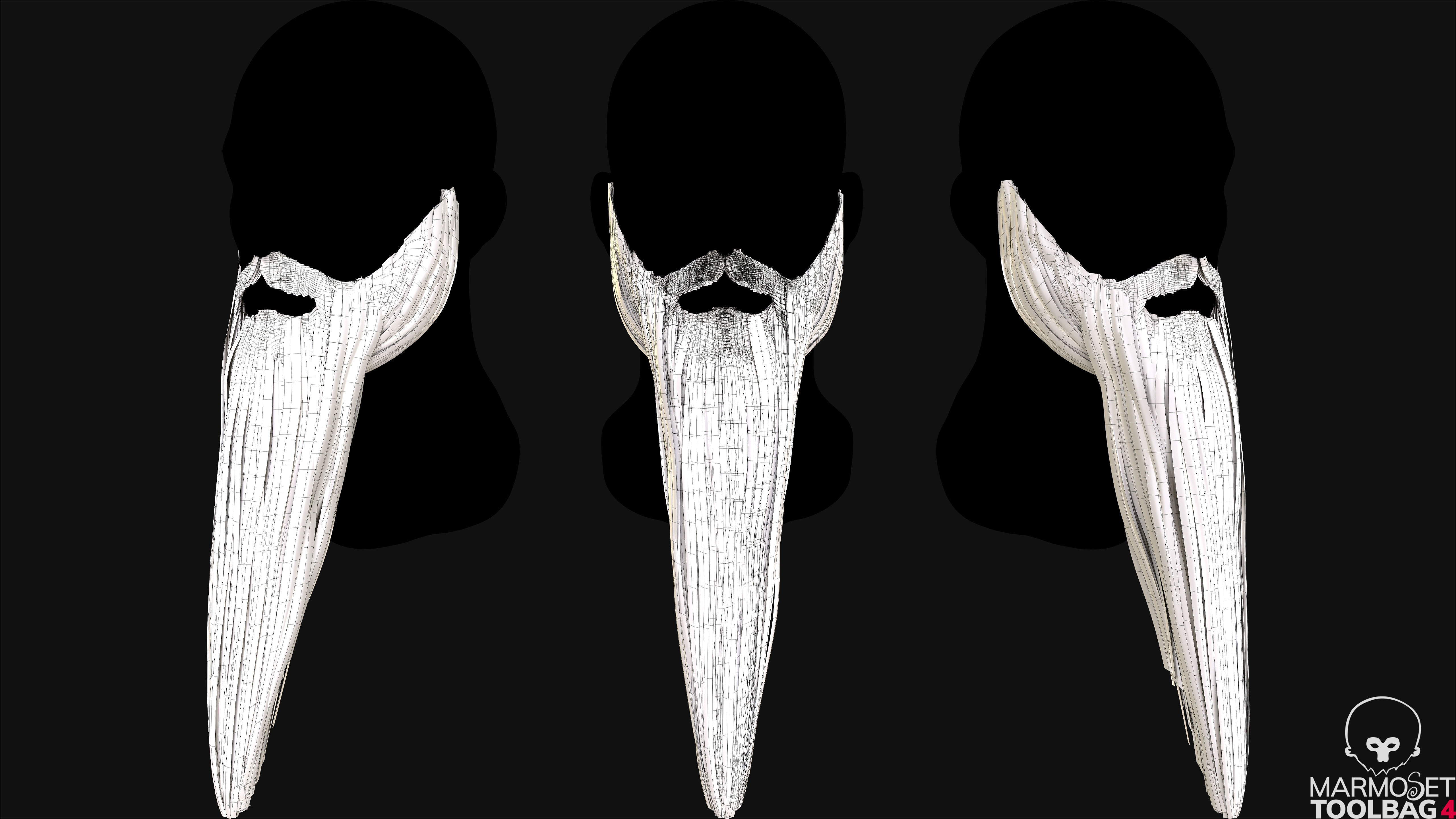 Realtime Beard and Moustache - No5 Low-poly 3D model_6