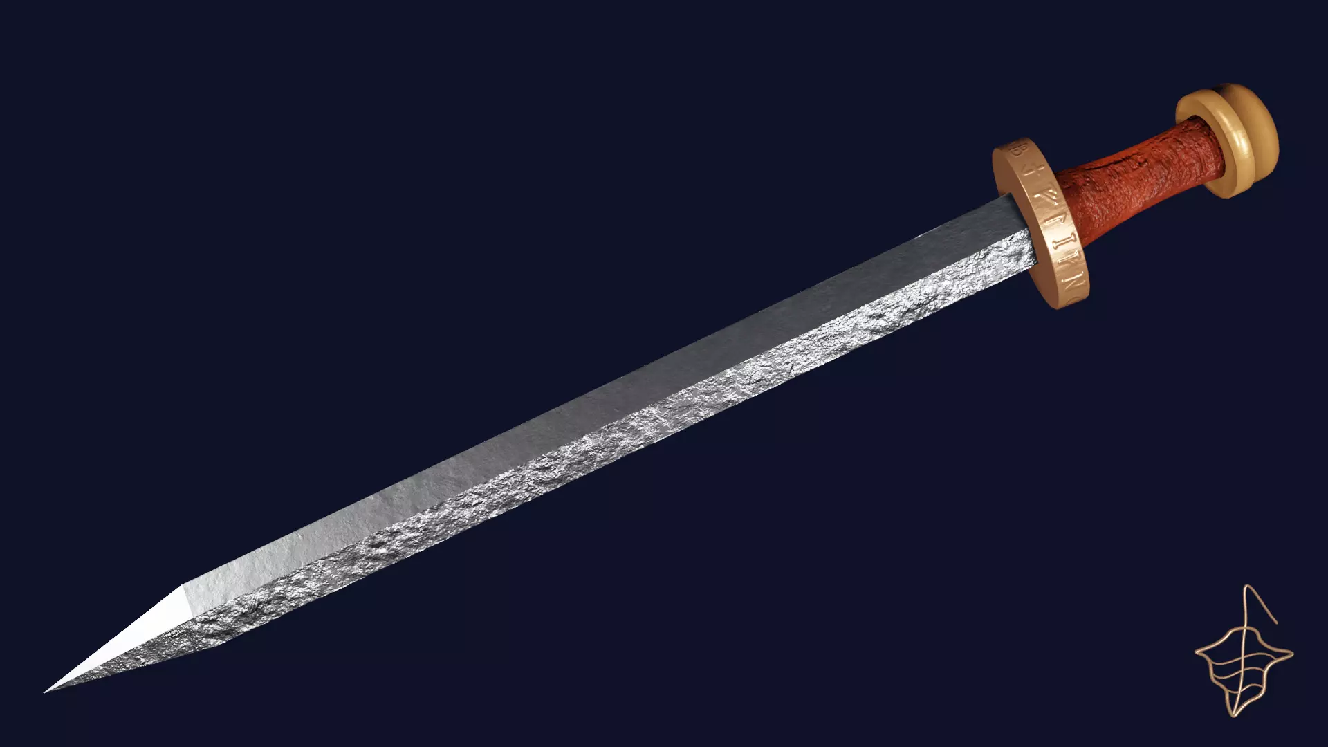 Gladius sword with Spatha handle Low-poly 3D model