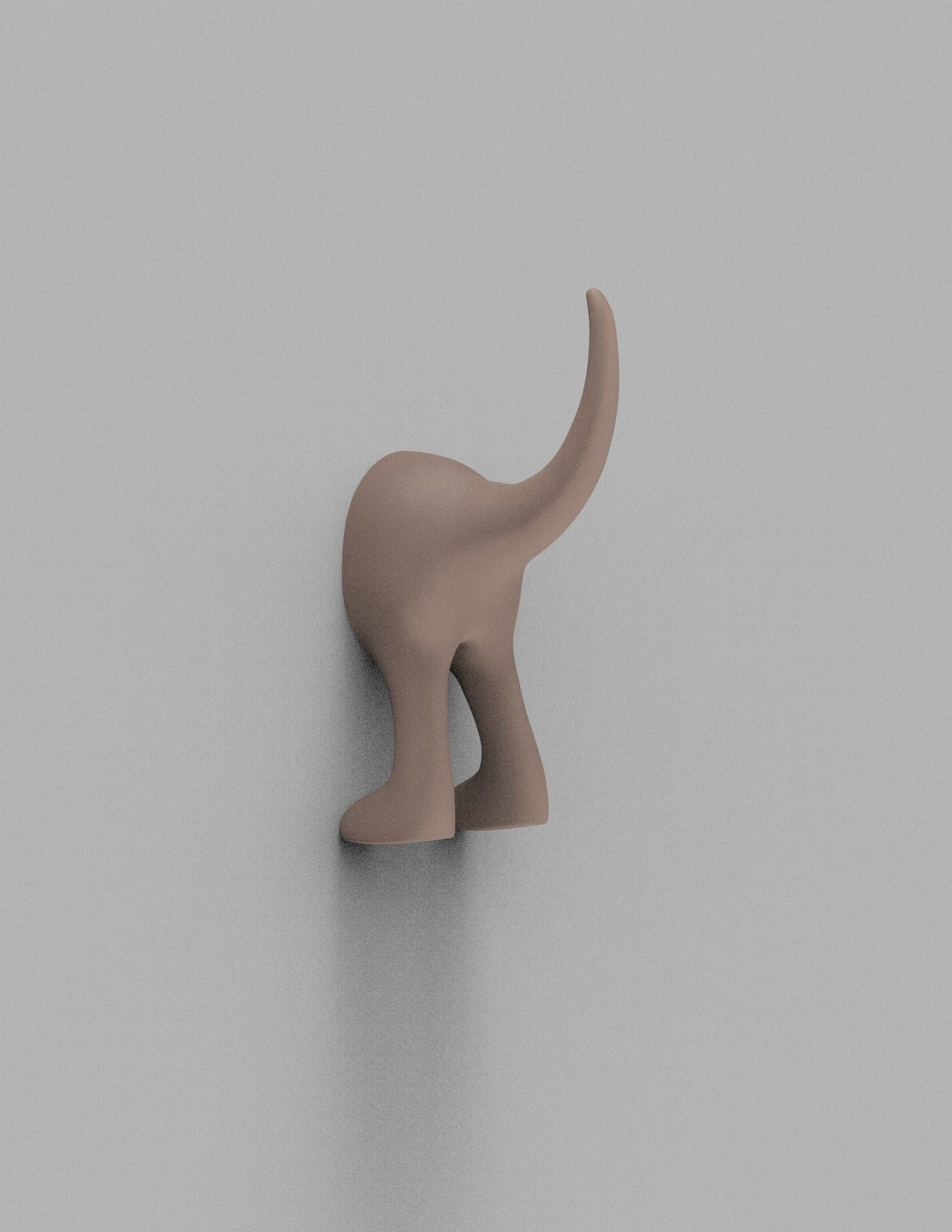 Dog Tail Wall Hook Printable 3D print model_17