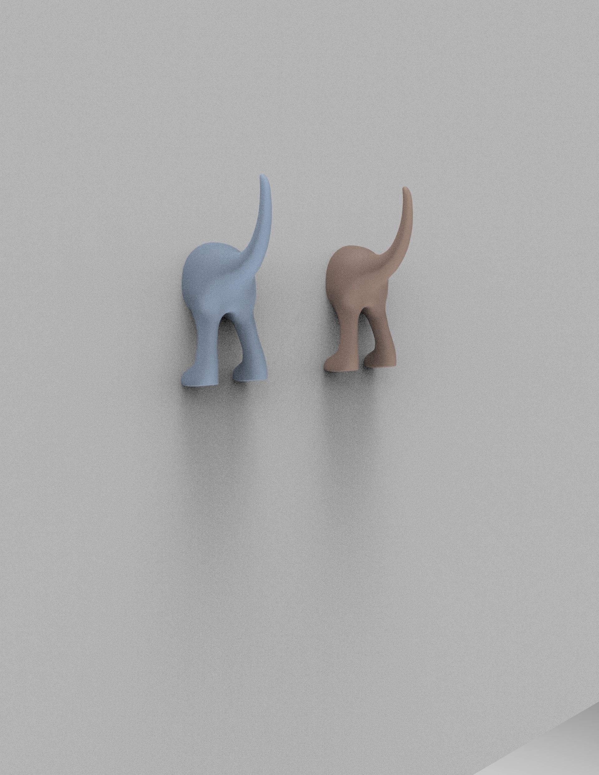Dog Tail Wall Hook Printable 3D print model_20