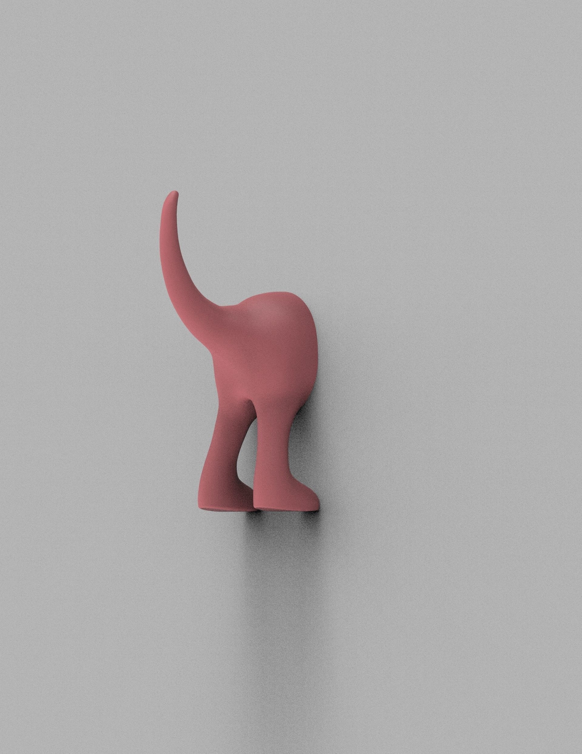 Dog Tail Wall Hook Printable 3D print model_3