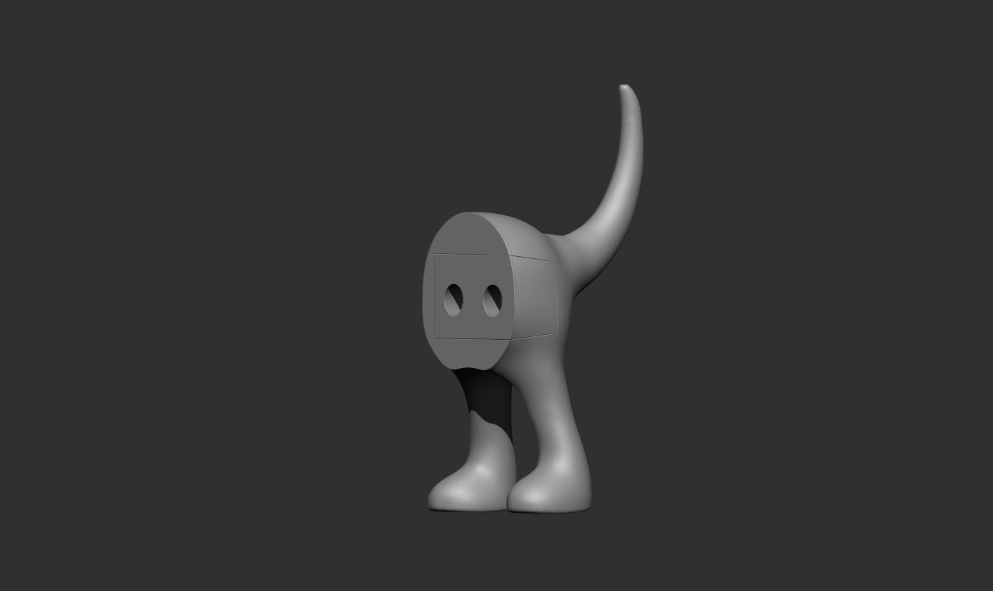 Dog Tail Wall Hook Printable 3D print model_5
