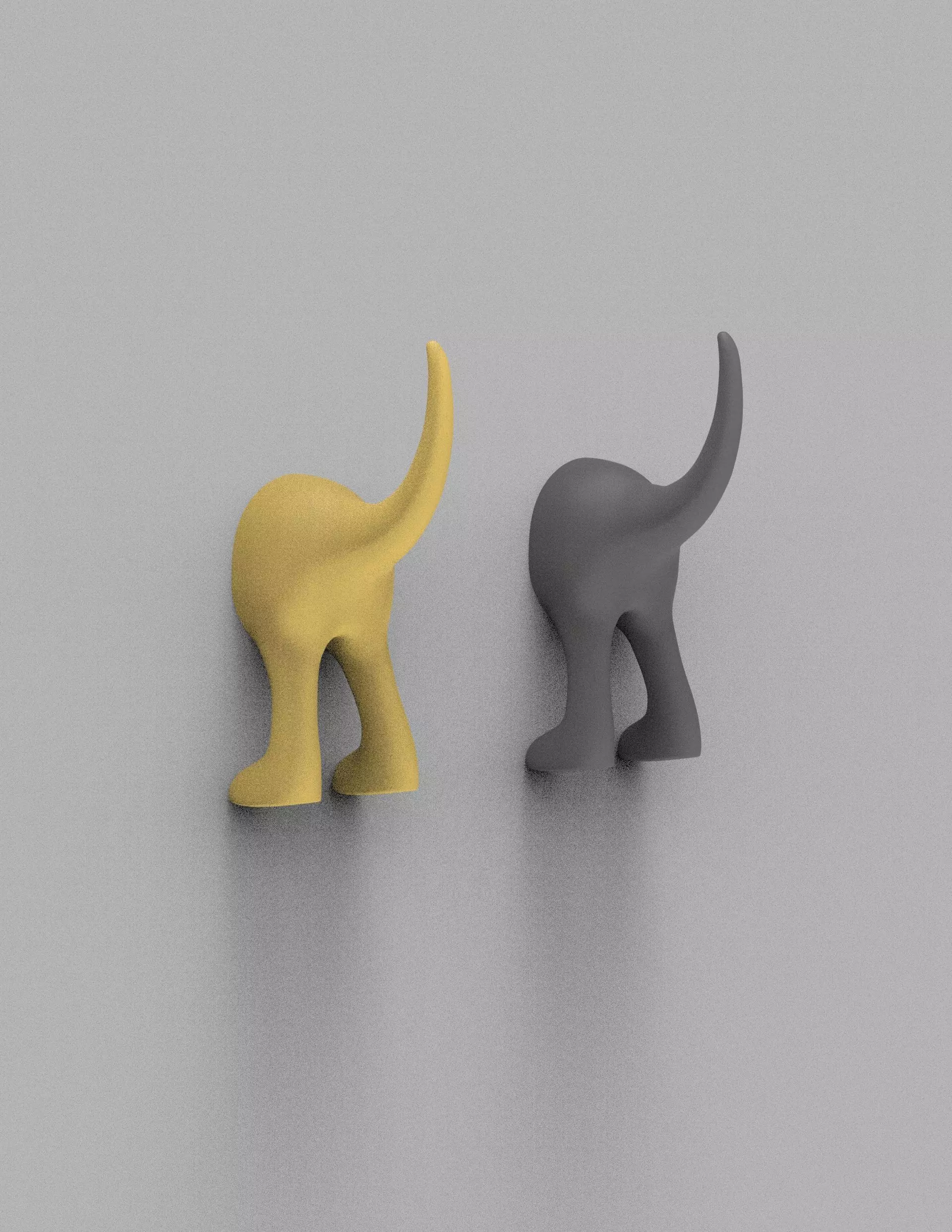 Dog Tail Wall Hook Printable 3D print model_0