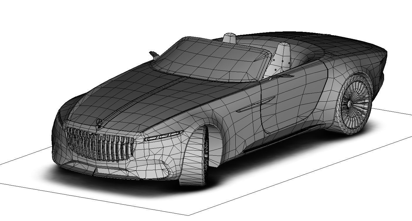 Mercedes-Maybach Vision 6 Cabriolet 2017 Gameready Low-poly 3D model_29