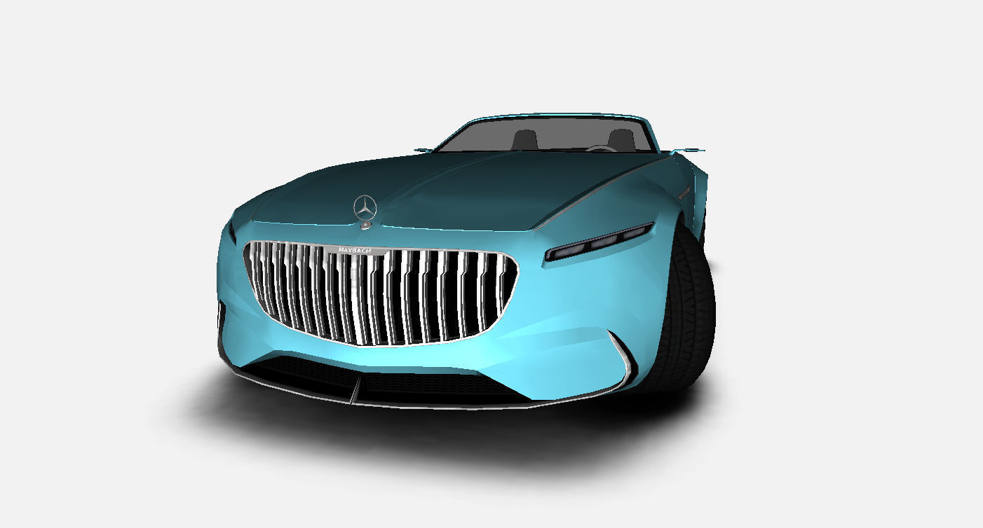 Mercedes-Maybach Vision 6 Cabriolet 2017 Gameready Low-poly 3D model_7