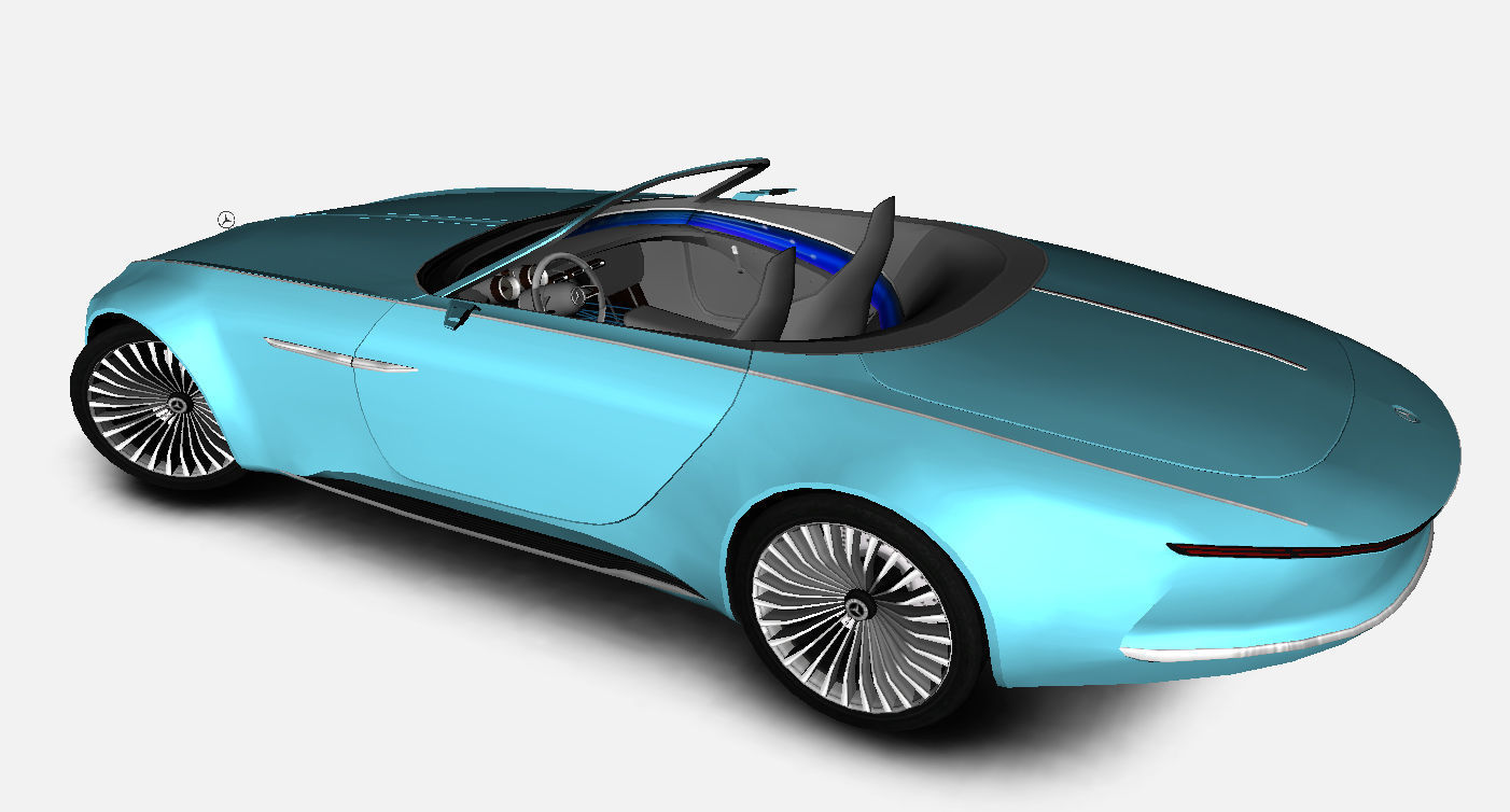 Mercedes-Maybach Vision 6 Cabriolet 2017 Gameready Low-poly 3D model_5