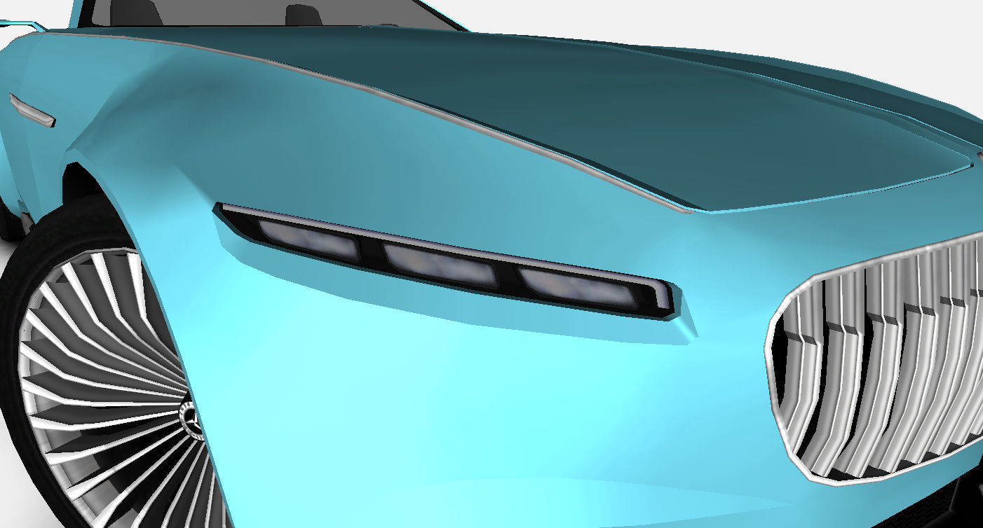 Mercedes-Maybach Vision 6 Cabriolet 2017 Gameready Low-poly 3D model_11