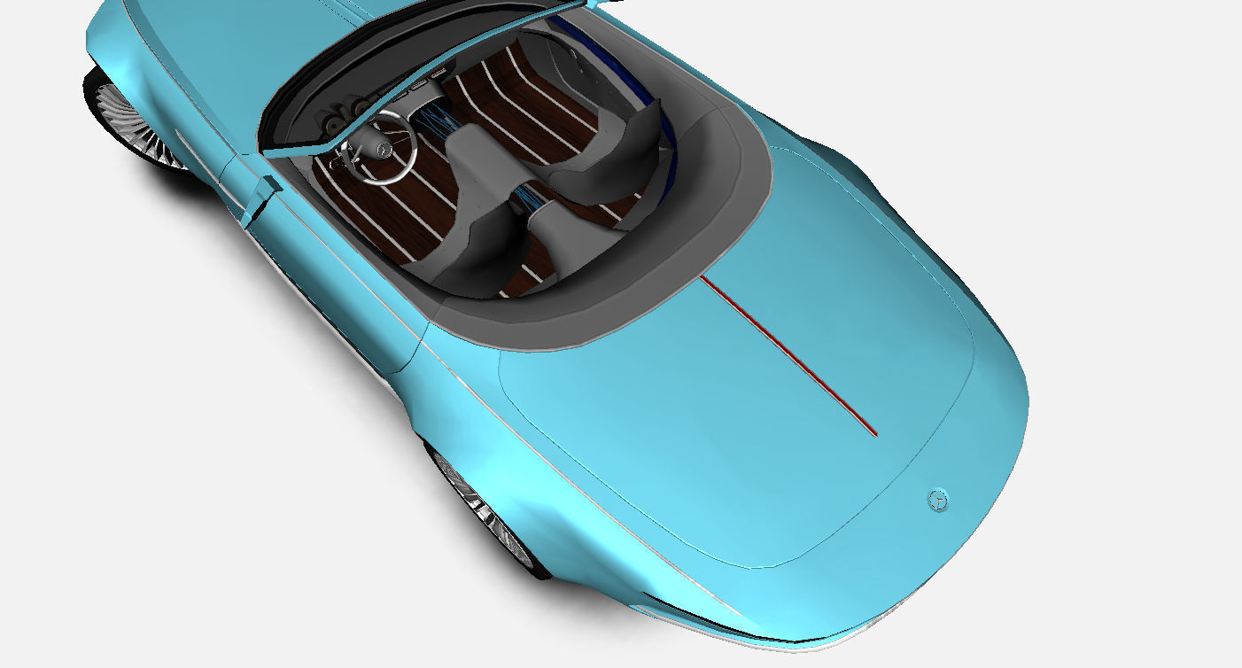 Mercedes-Maybach Vision 6 Cabriolet 2017 Gameready Low-poly 3D model_9