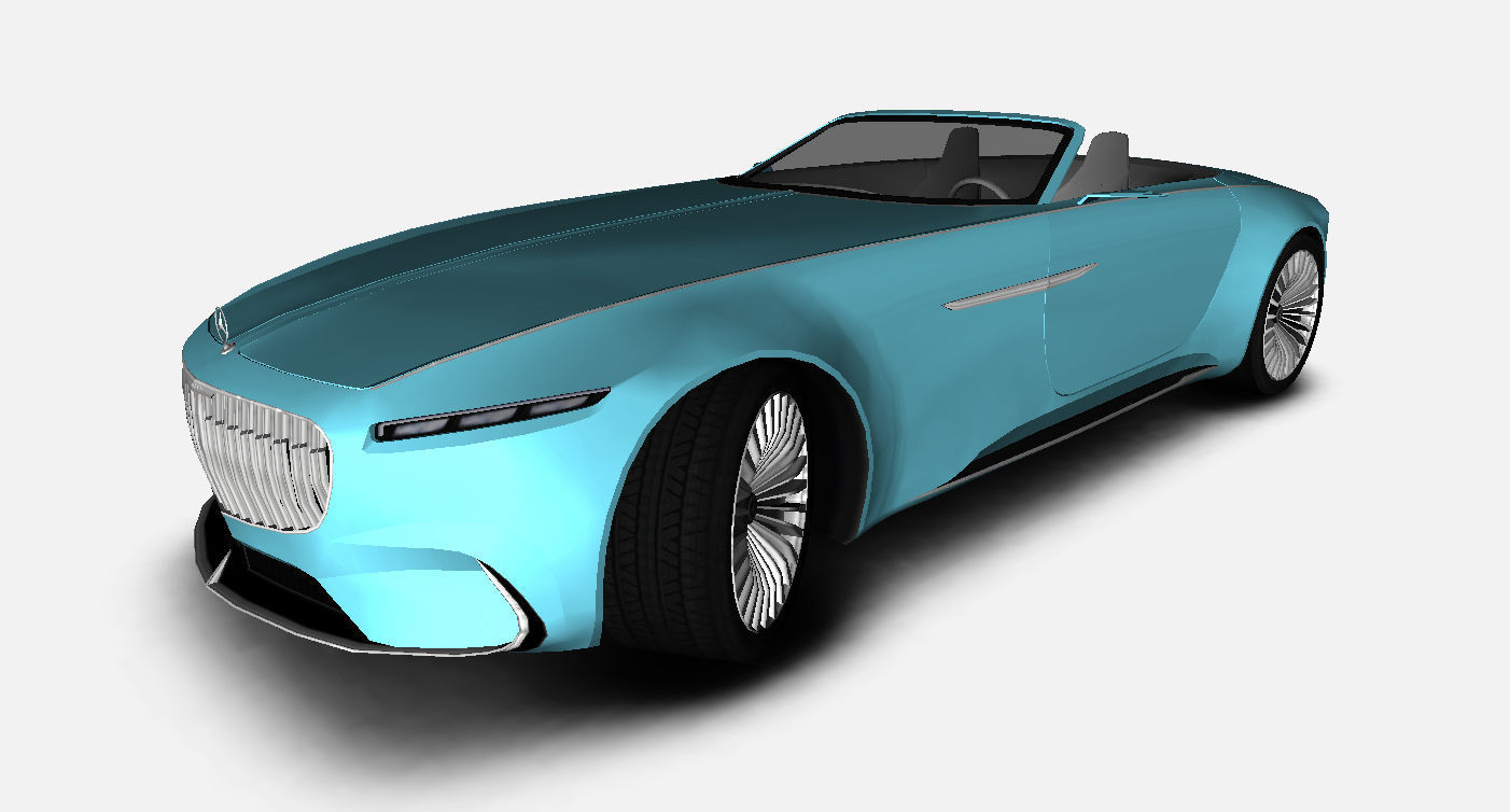 Mercedes-Maybach Vision 6 Cabriolet 2017 Gameready Low-poly 3D model_6