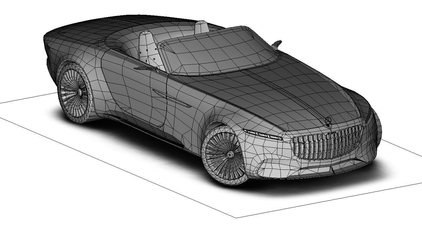 Mercedes-Maybach Vision 6 Cabriolet 2017 Gameready Low-poly 3D model_24