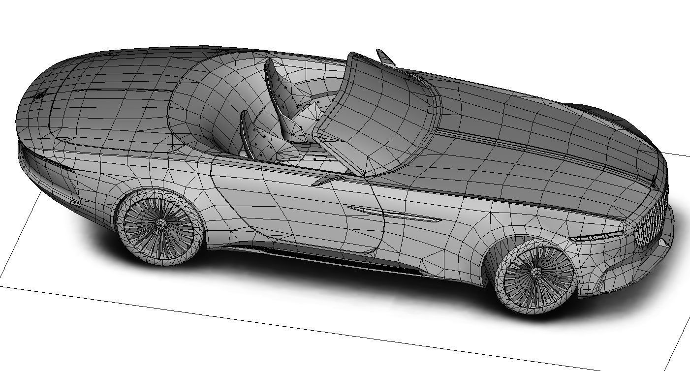 Mercedes-Maybach Vision 6 Cabriolet 2017 Gameready Low-poly 3D model_25