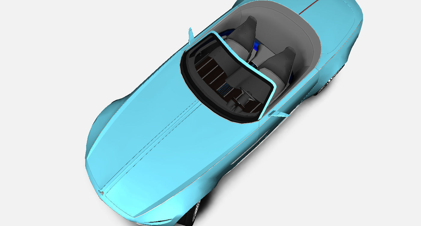 Mercedes-Maybach Vision 6 Cabriolet 2017 Gameready Low-poly 3D model_8