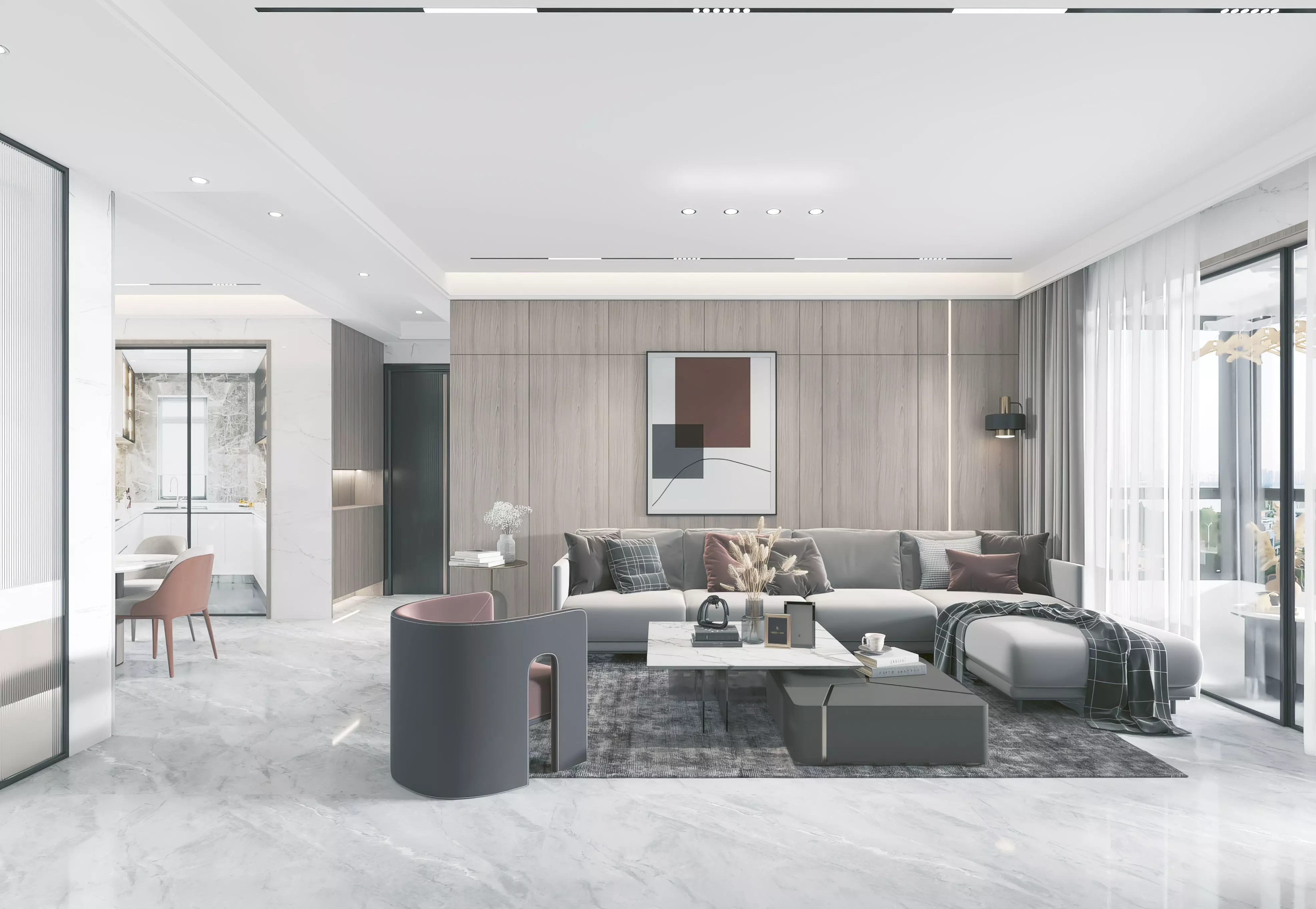 Guest Modern Panoramic Restaurant 3D model