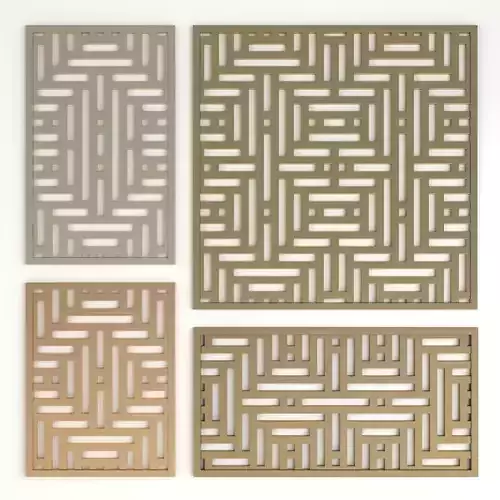 Arabic Islamic pattern decorative gold plaster 3D model