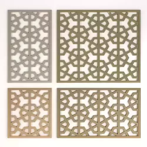 Arabic Islamic pattern decorative gold plaster 3D model
