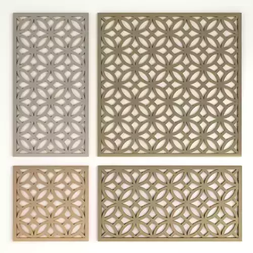 Arabic Islamic pattern decorative gold plaster 3D model