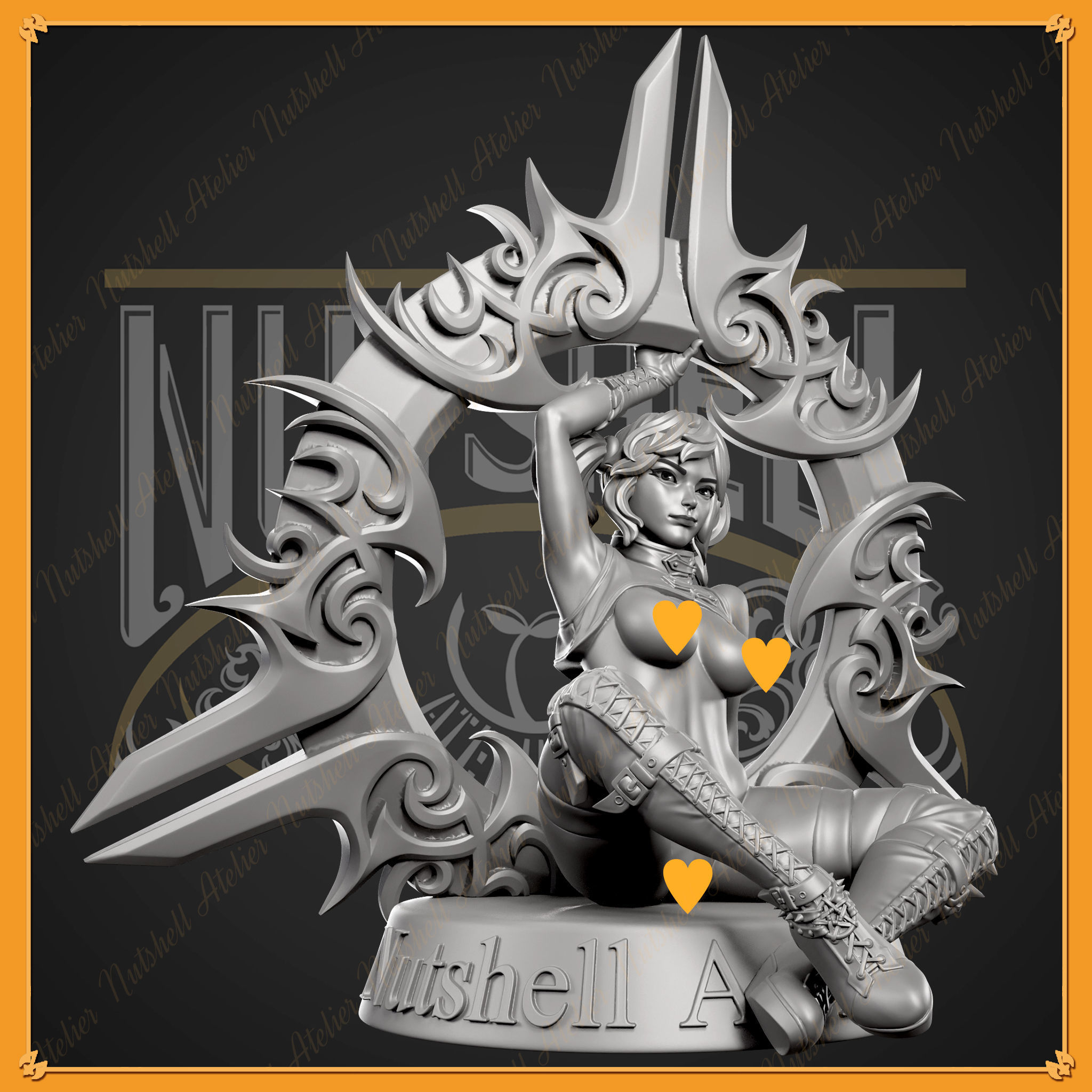 Nutshell Atelier - Chakram girl - NSFW 3D print model_2