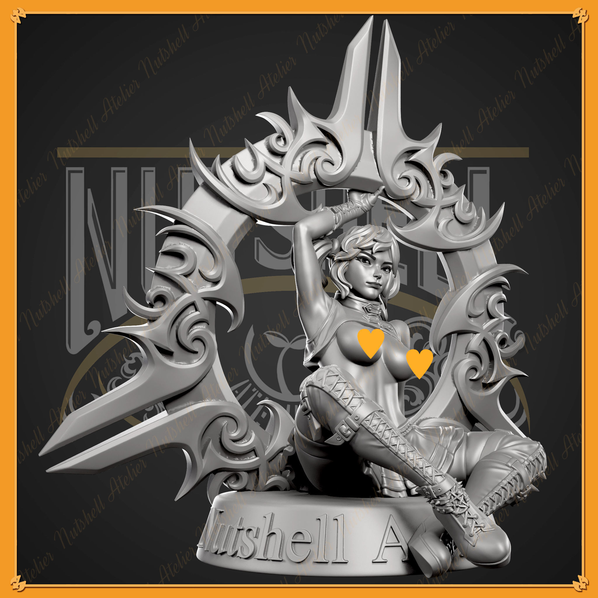 Nutshell Atelier - Chakram girl - NSFW 3D print model_1