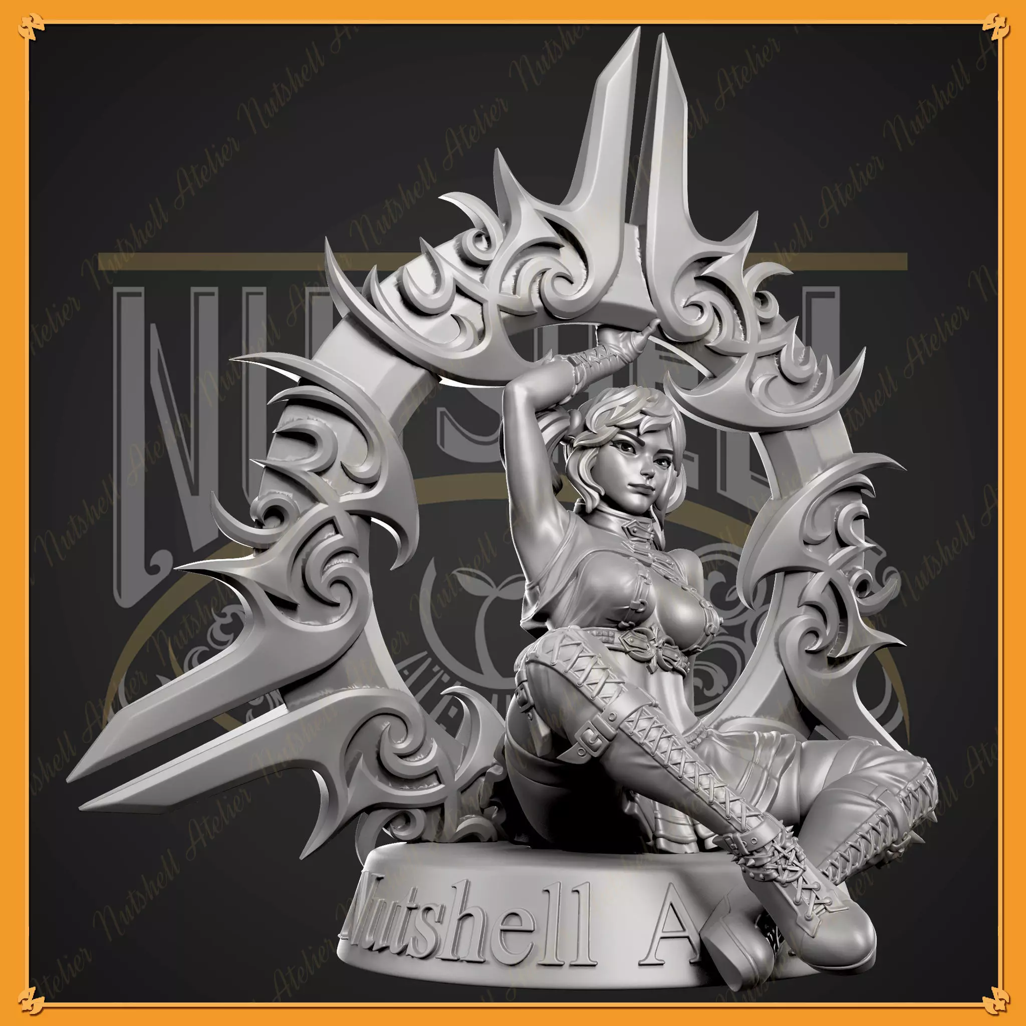 Nutshell Atelier - Chakram girl - NSFW 3D print model_0
