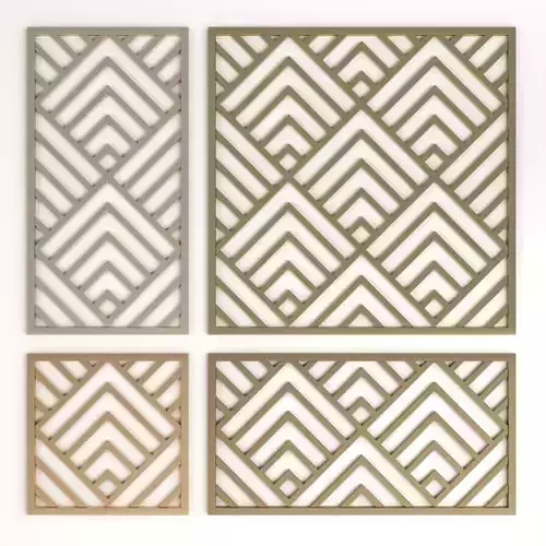 Arabic Islamic pattern decorative gold plaster 3D model