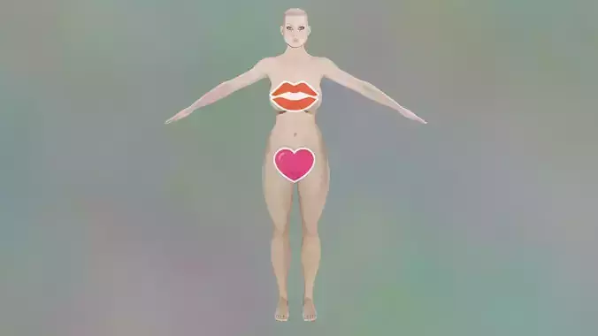 Cute Anime Vascular Seductive Hot Girl Model Rigged Animated