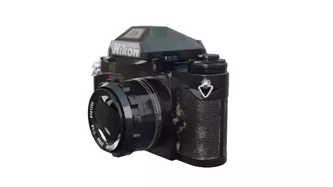 Camera Nikon F3 high poly and Low poly Low-poly 3D model
