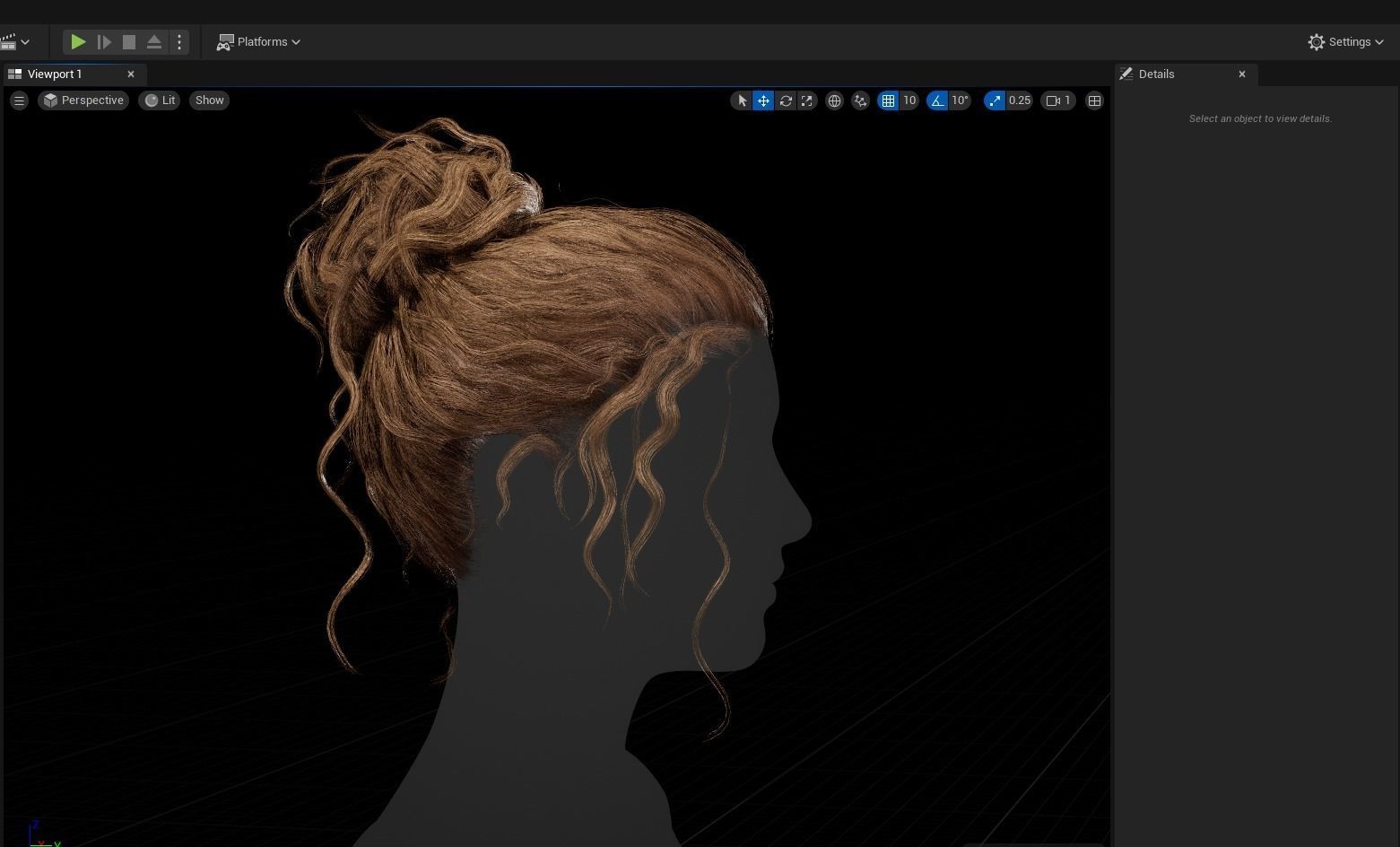 Real Time Hair Card Female Hairstyle part 09 Low-poly 3D model_9
