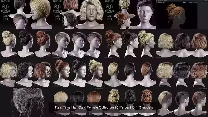 Real Time Hair Card Female Collection 20 Percent Off