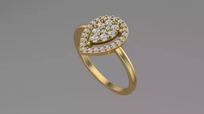 Pear shape Diamond ring 3d model printable model