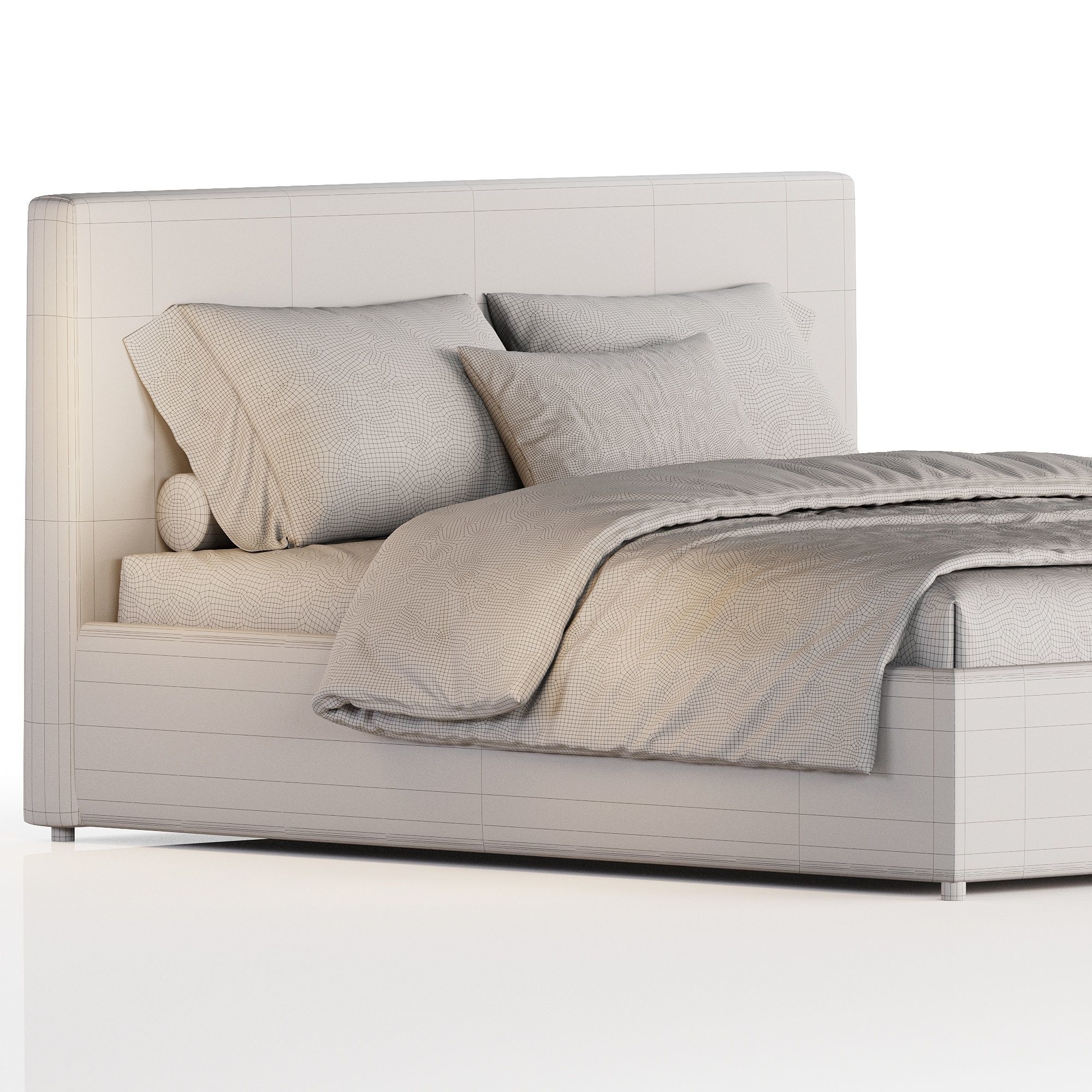 Haven Slipcover Bed 3D model_2