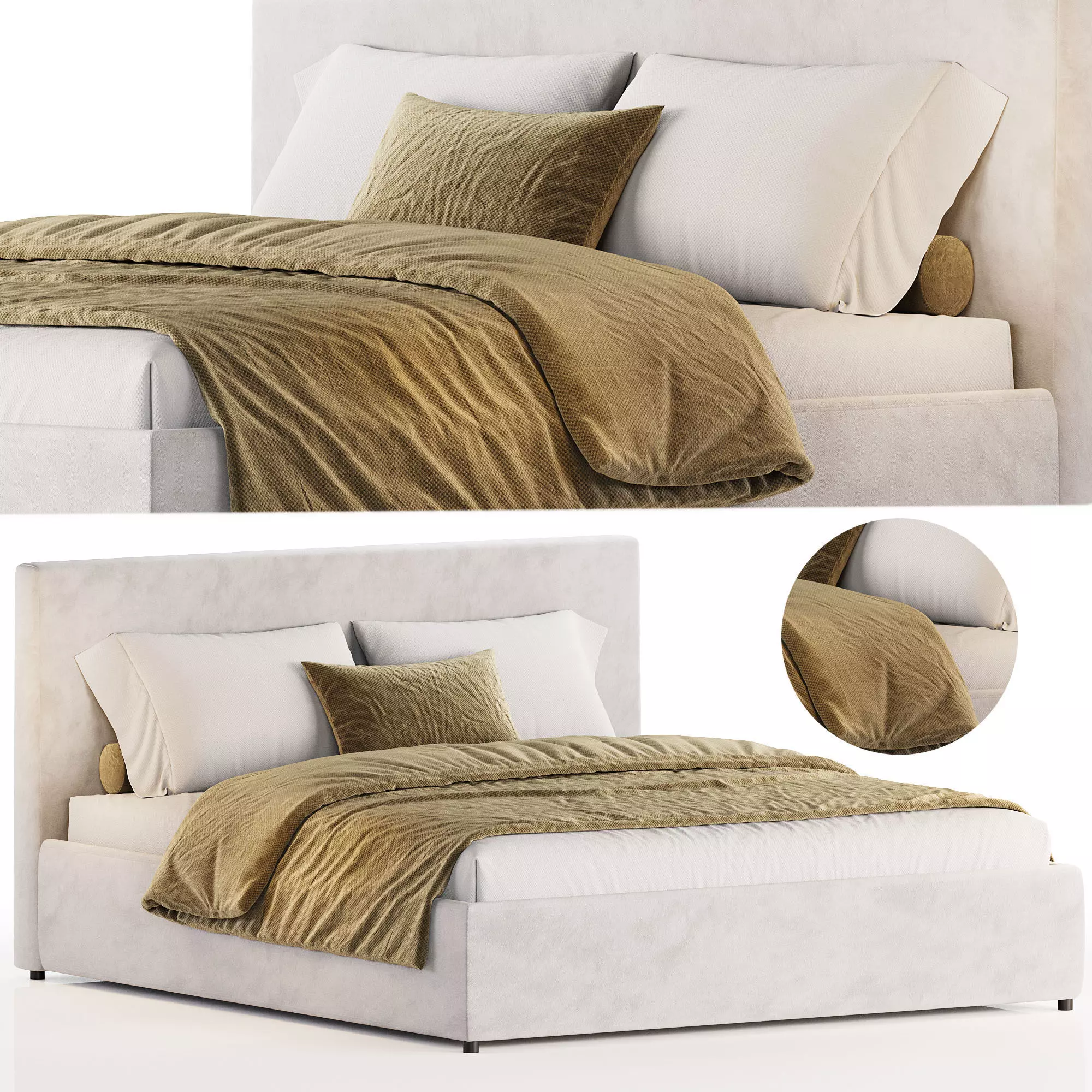 Haven Slipcover Bed 3D model_0