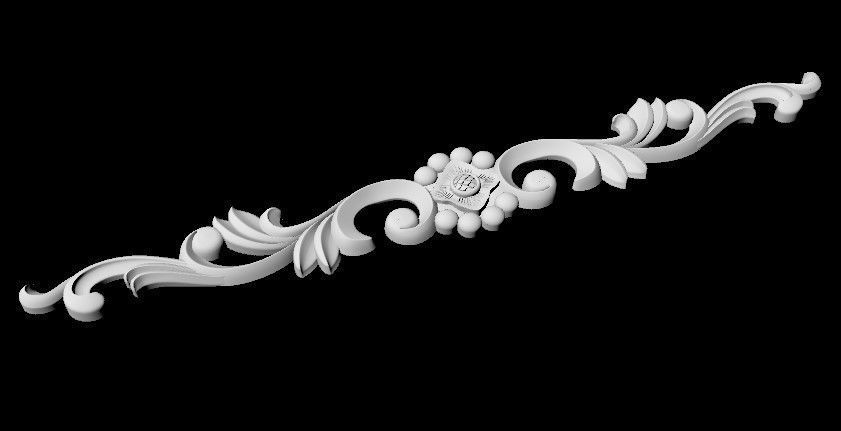 Central decor ornament for furniture 3D model_3