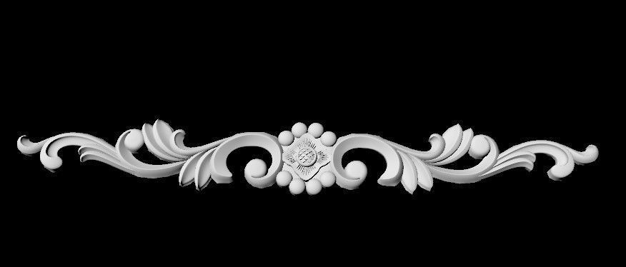 Central decor ornament for furniture 3D model_2