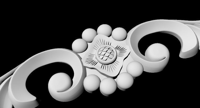 Central decor ornament for furniture 3D model_4