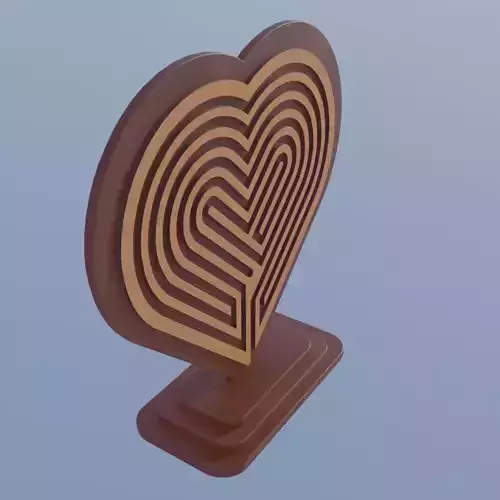 Heart shape with mosaic pattern 3D model