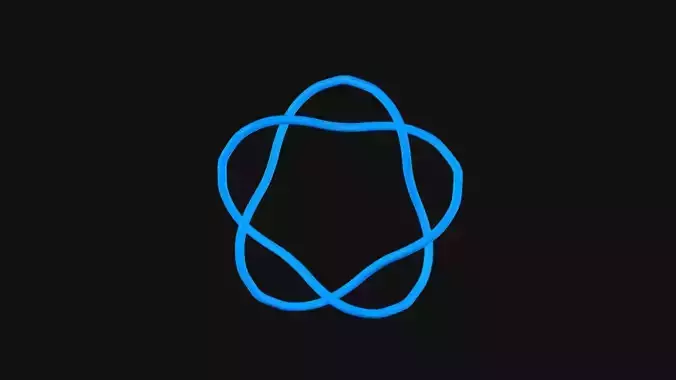 Torus Knot 5 Low-poly 3D model