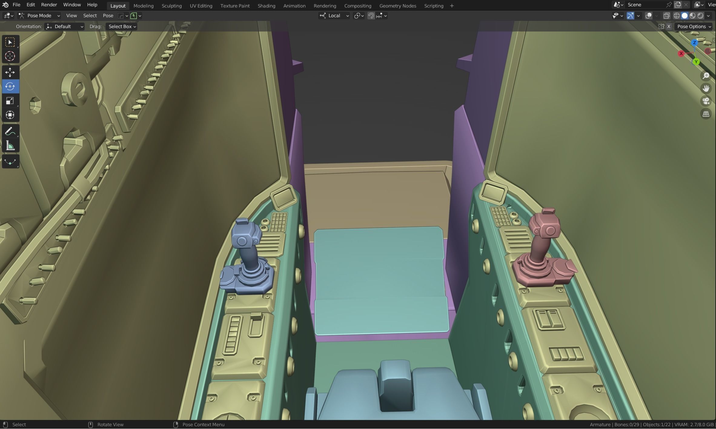 RAPTOR-07 Robot Mech Blender Model Low-poly 3D model_9