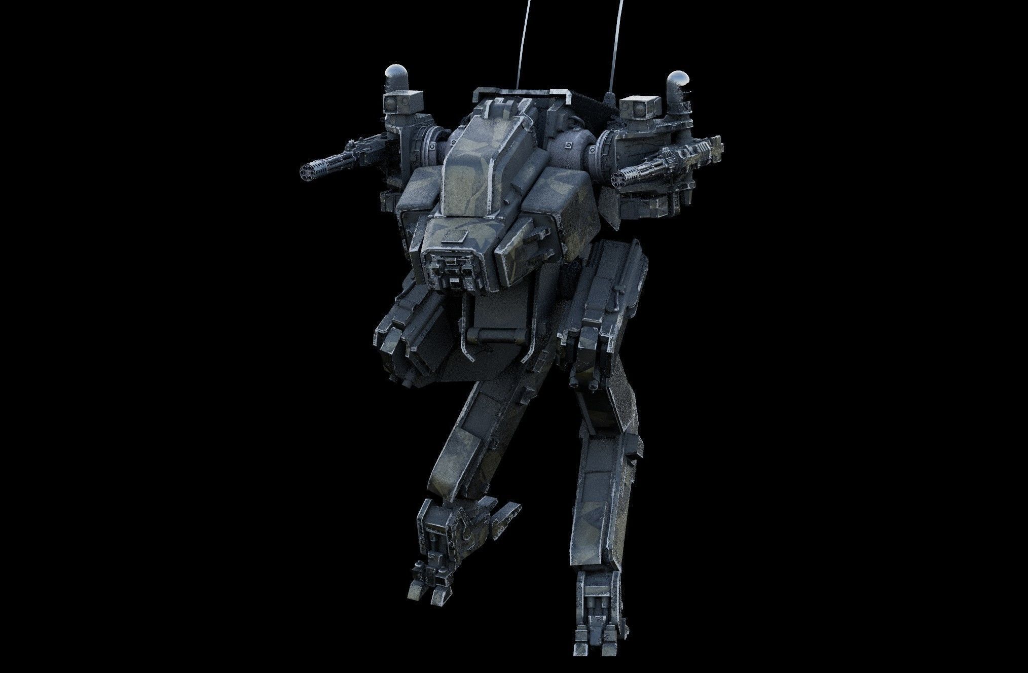 RAPTOR-07 Robot Mech Blender Model Low-poly 3D model_7