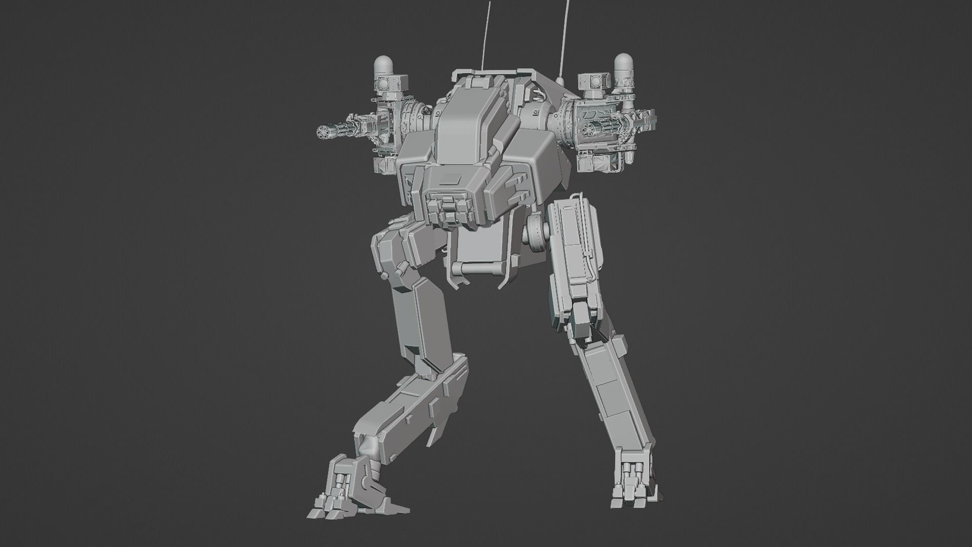 RAPTOR-07 Robot Mech Blender Model Low-poly 3D model_4
