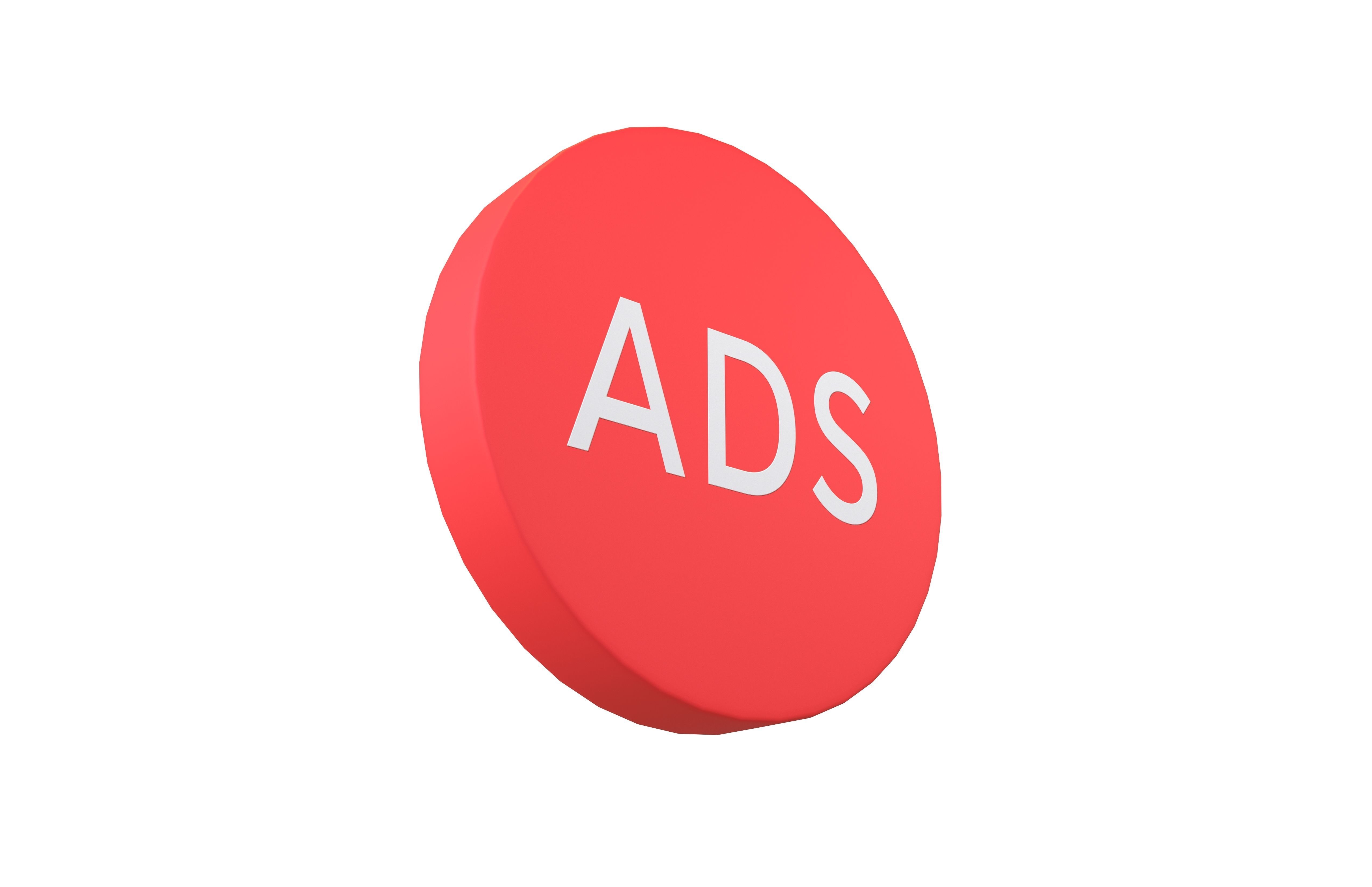 Ads Symbol V1 001 Low-poly 3D model_3
