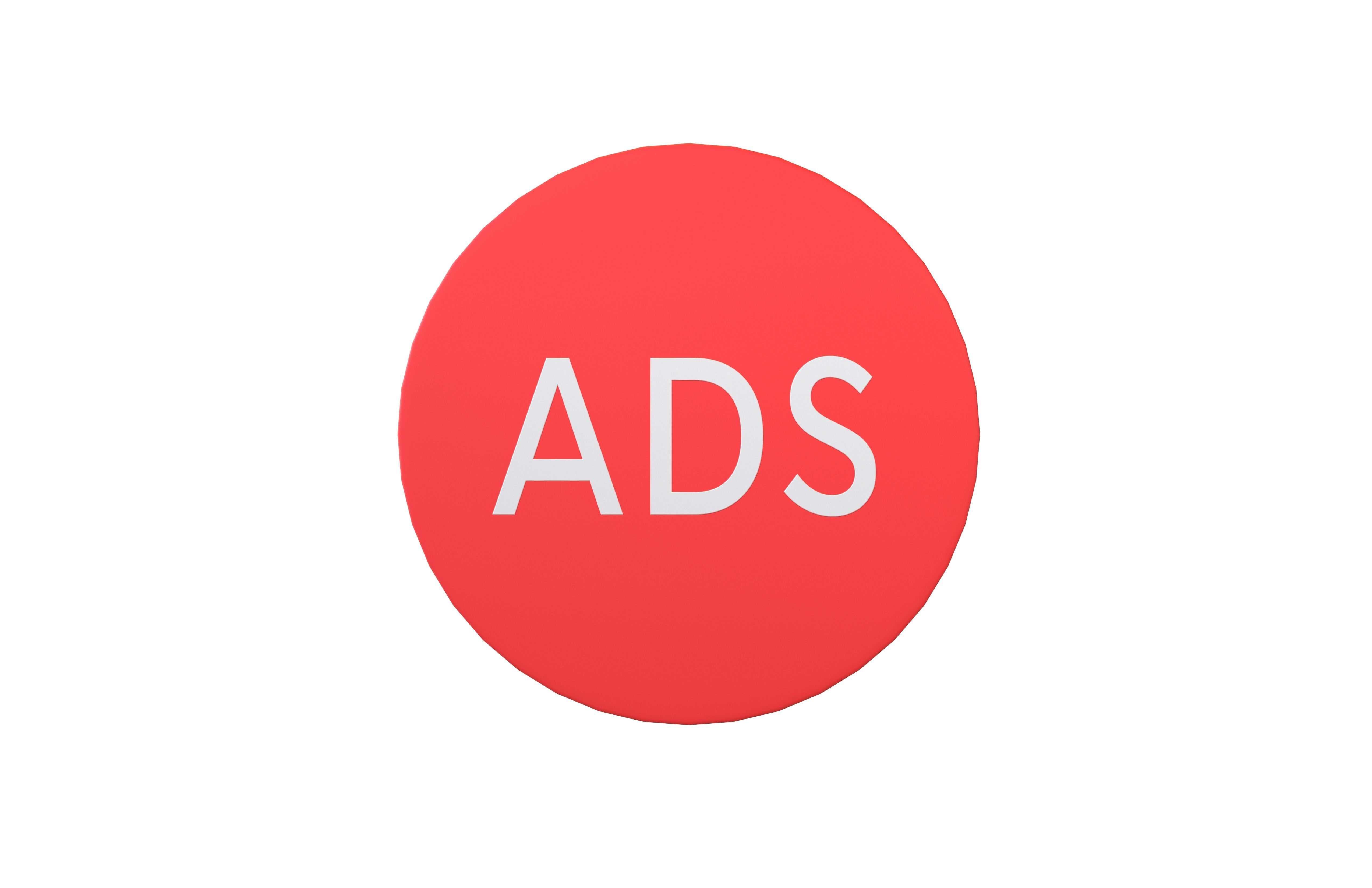 Ads Symbol V1 001 Low-poly 3D model_1