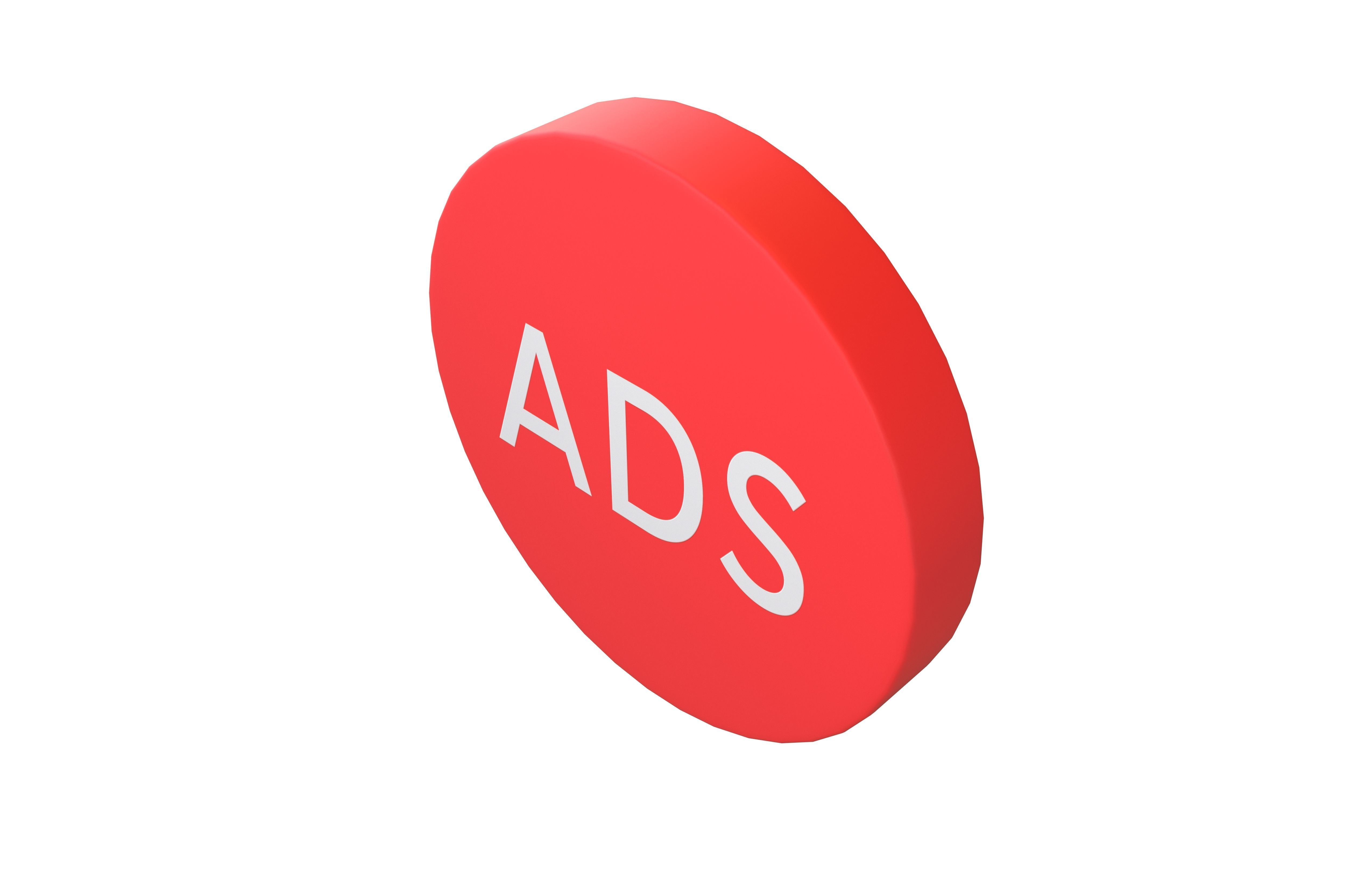 Ads Symbol V1 001 Low-poly 3D model_2